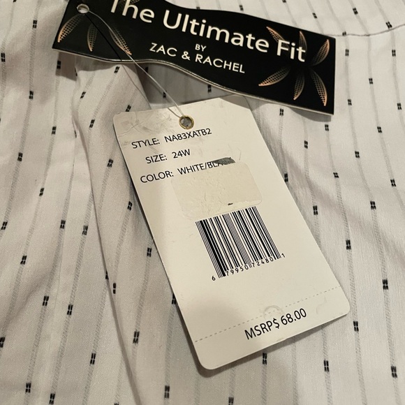 Zac & Rachel White/Black Ultimate Fit Capri 24W $68 NWT - Picture 2 of 5